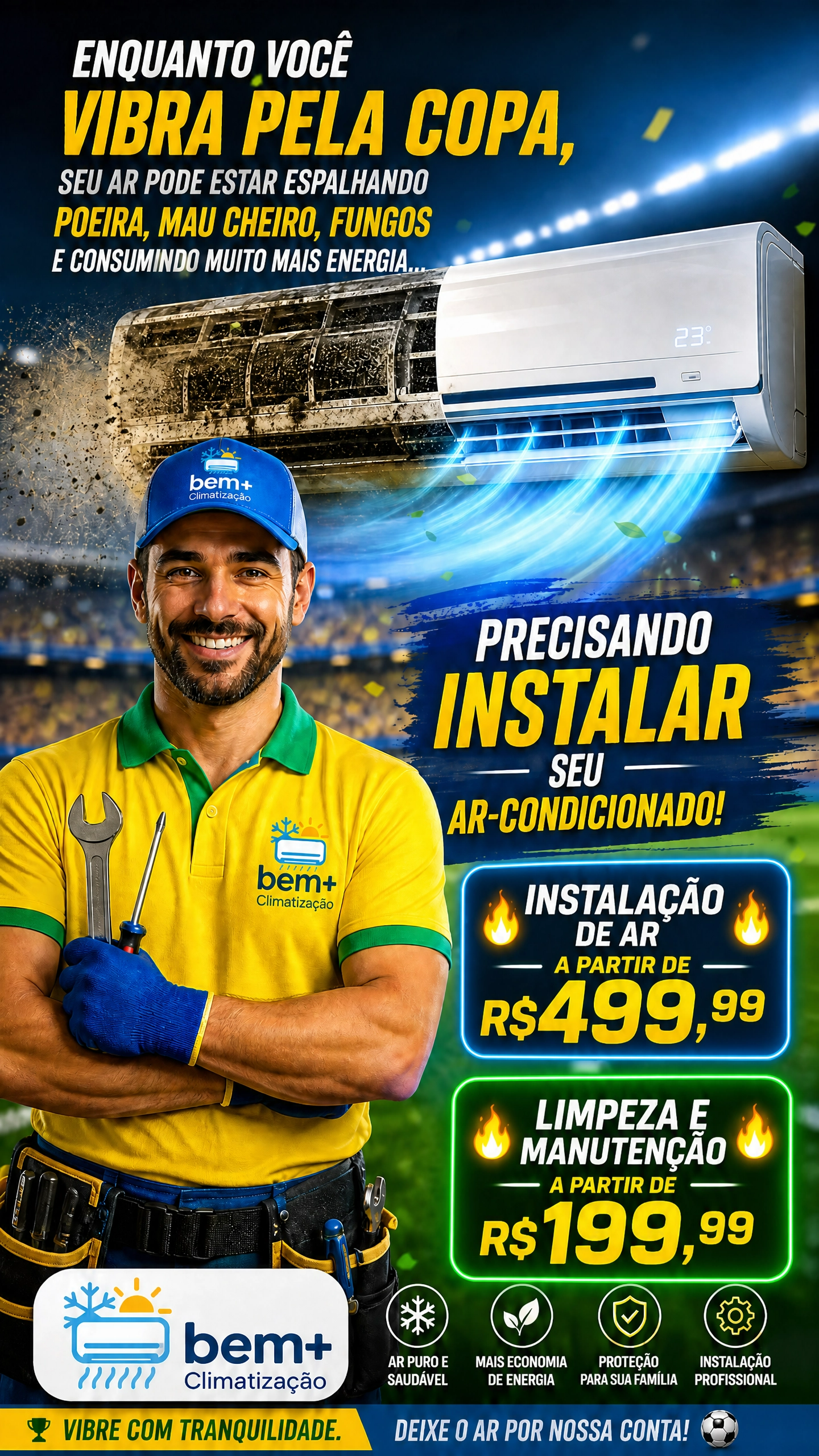Quer instalar ou fazer a limpeza de seu ar-condicionado!